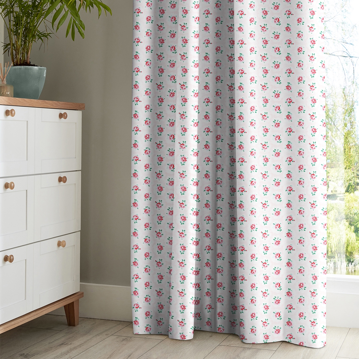 Product photograph of Cath Kidston Provence Rose Pink Curtain from Choice Furniture Superstore.